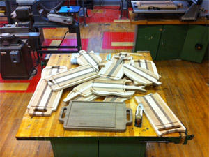 Cutting boards made by woodworking club using Techno Educational CNC Routers at Commack Middle School